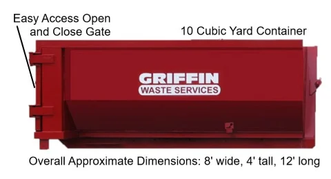 Griffin Waste Services Dumpster Dimensions.
