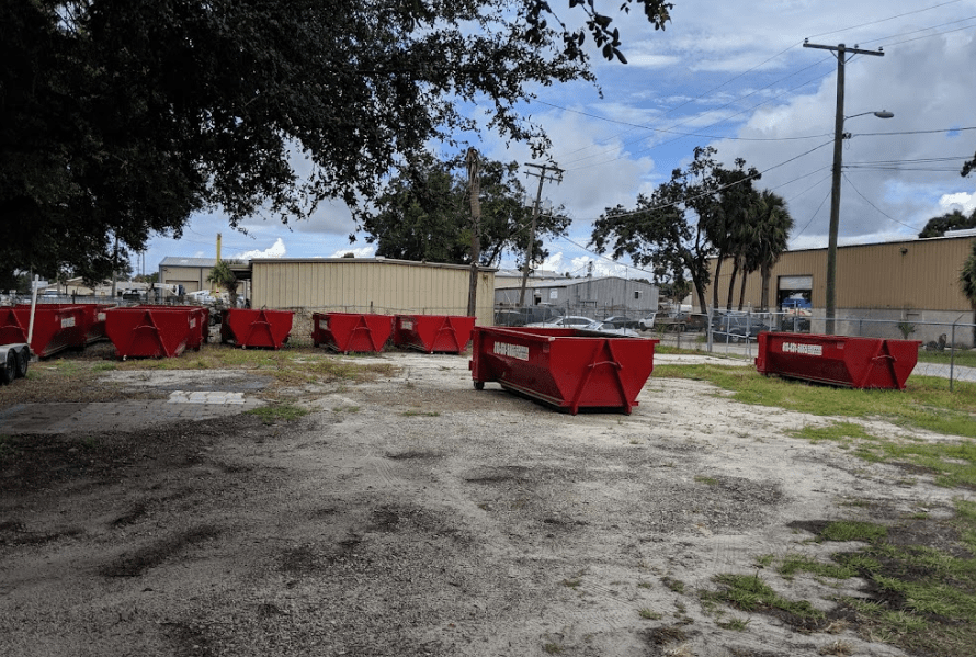 Yard waste dumpster rental in South Tampa, FL.