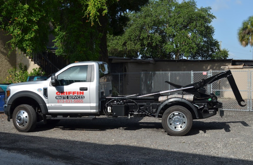 Dumpster being rented from Griffin Waste Services in Haines City, FL.